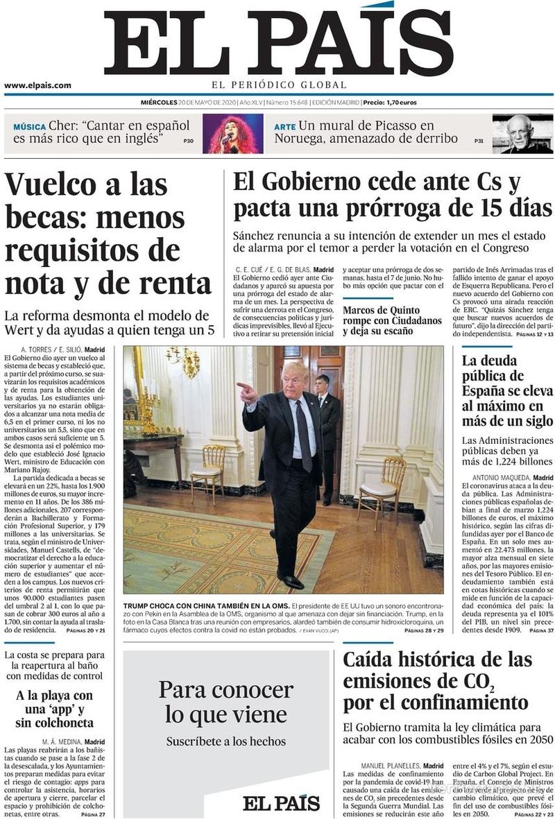 Portada El País 2020-05-21