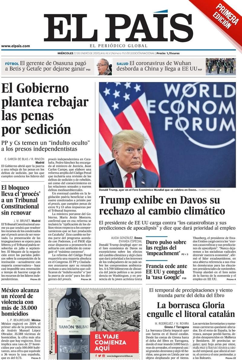 Portada El País 2020-01-23