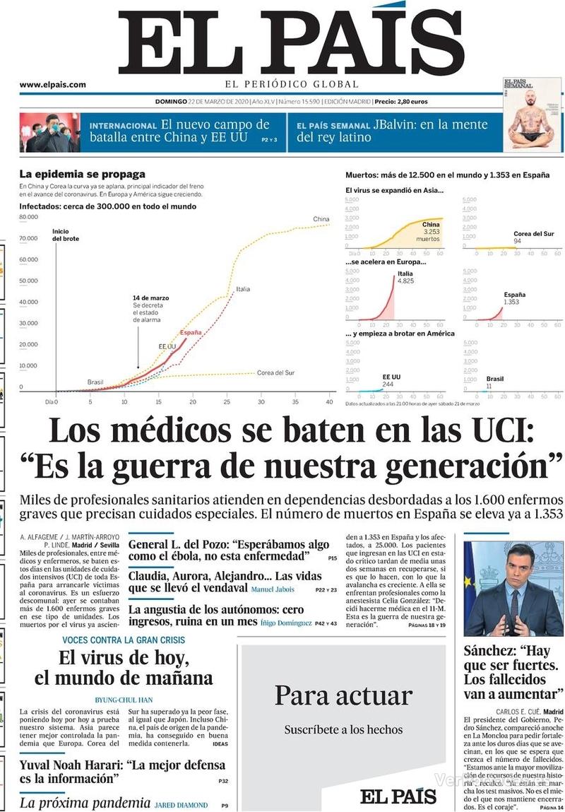 Portada El País 2020-03-23