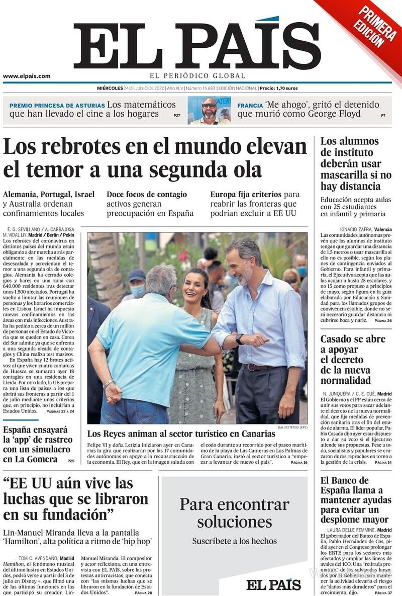 Portada El País 2020-06-25