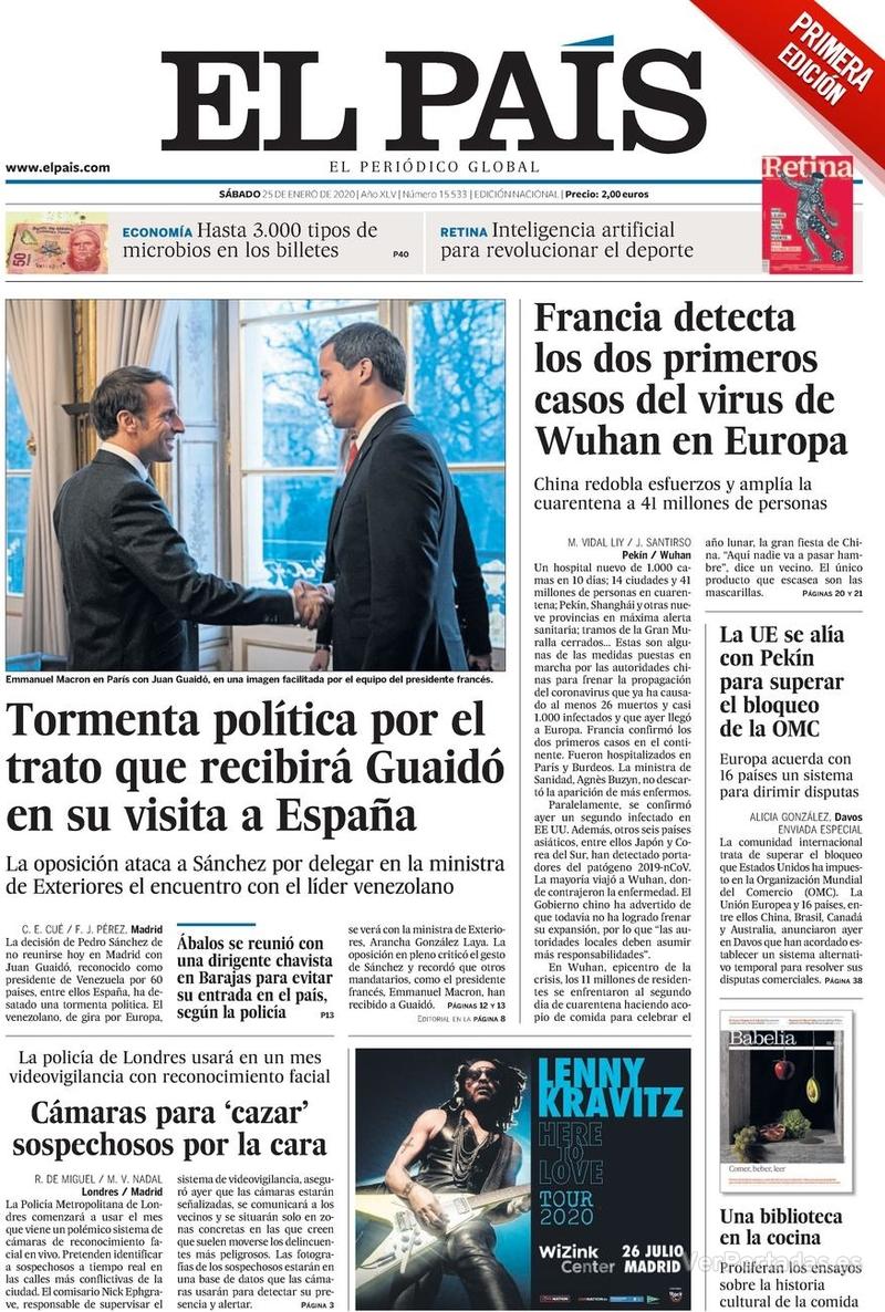 Portada El País 2020-01-26