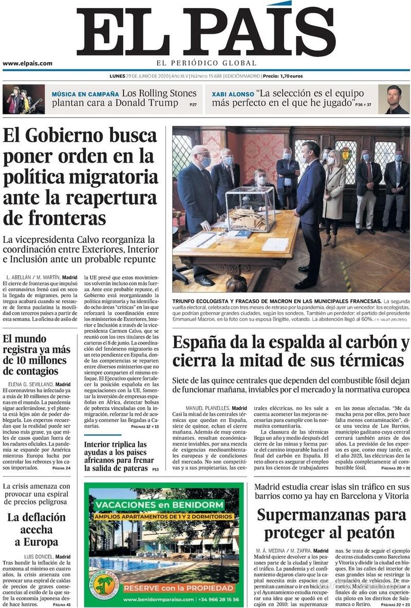 Portada El País 2020-06-30