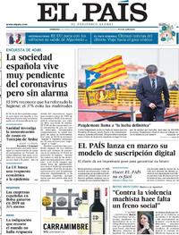 Portada El País 2020-03-01