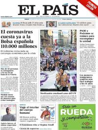 Portada El País 2020-03-07