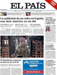 Portada El País 2020-03-09