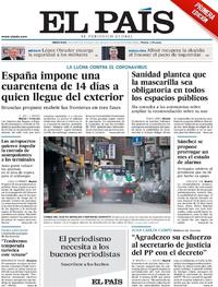 Portada El País 2020-05-13