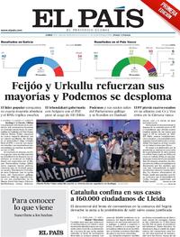 Portada El País 2020-07-13