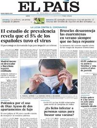 Portada El País 2020-05-14