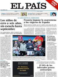 Portada El País 2020-05-15