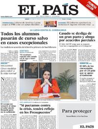 Portada El País 2020-04-16
