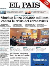 Portada El País 2020-03-18