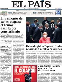 Portada El País 2020-07-18