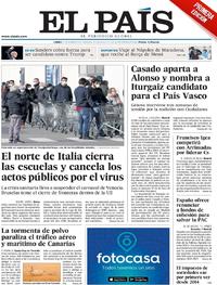 Portada El País 2020-02-24