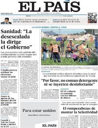 Portada El País 2020-04-25