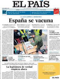 Portada El País 2020-12-27