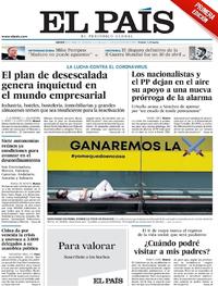 Portada El País 2020-04-30