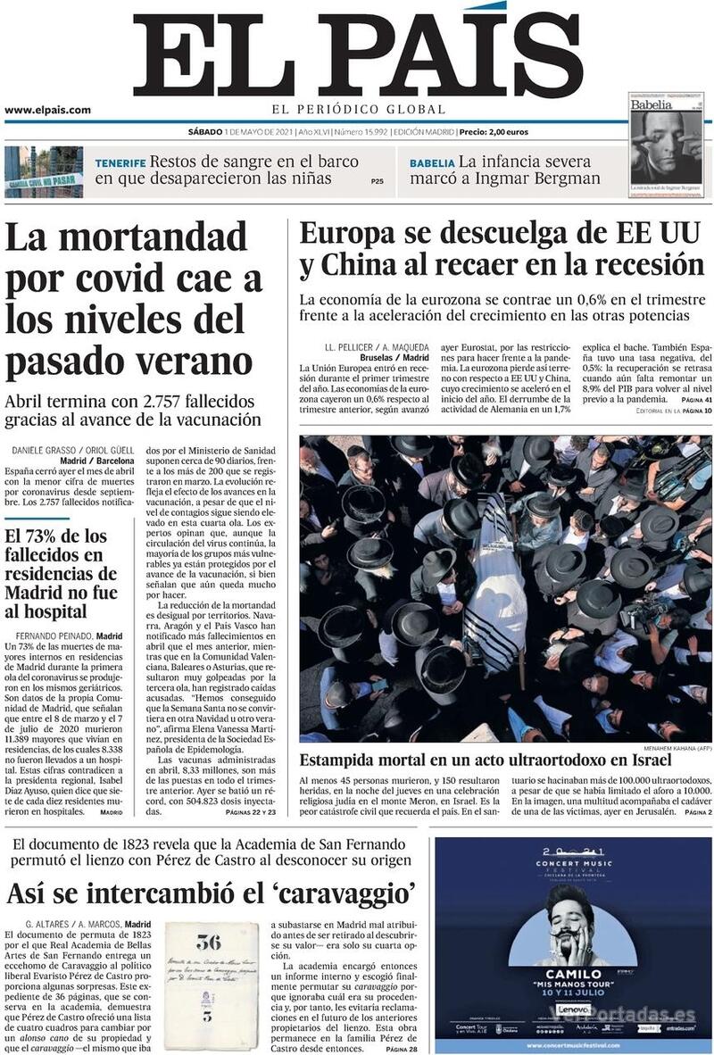Portada El País 2021-05-02
