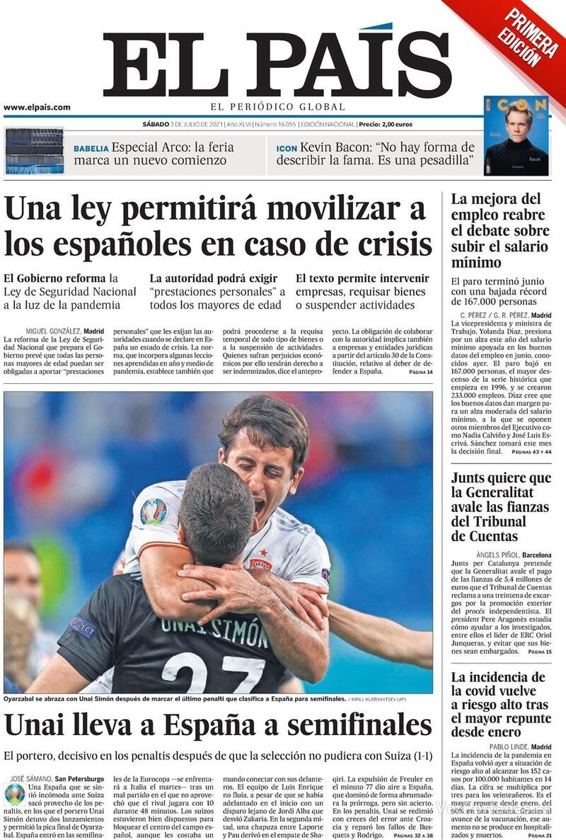 Portada El País 2021-07-04