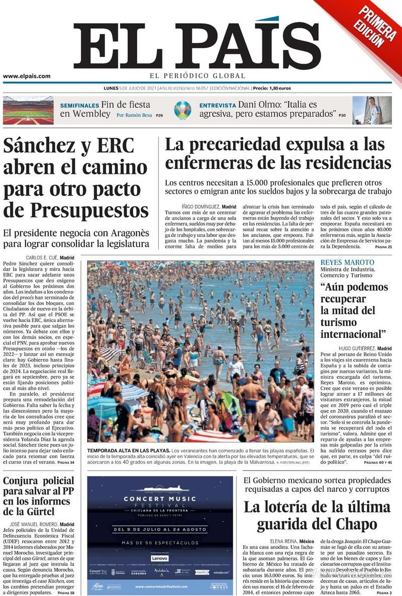 Portada El País 2021-07-06