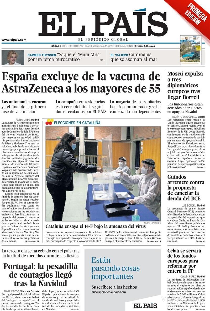 Portada El País 2021-02-07