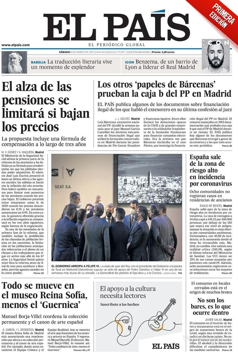 Portada El País 2021-03-07