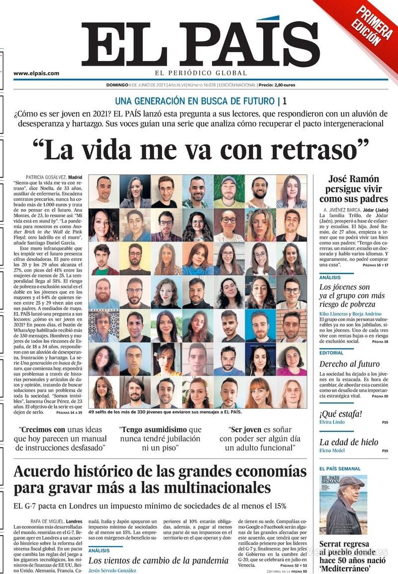 Portada El País 2021-06-07