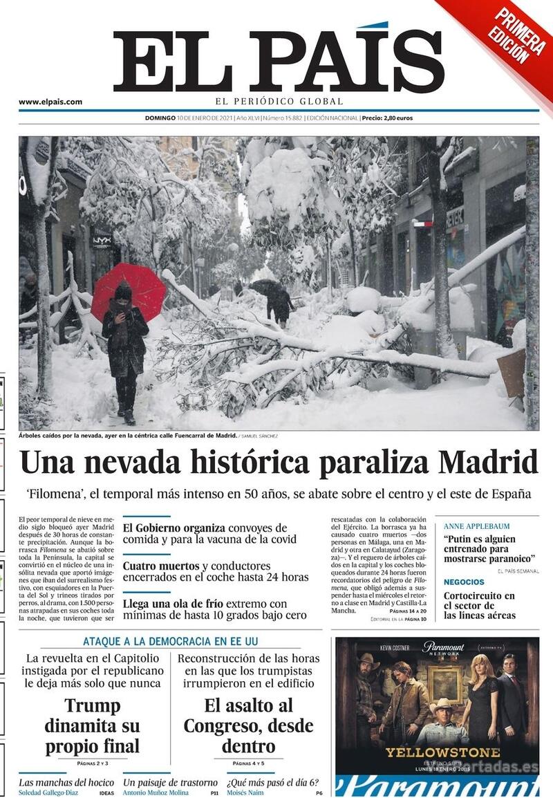 Portada El País 2021-01-11