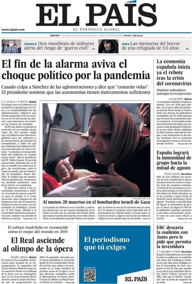 Portada El País 2021-05-12