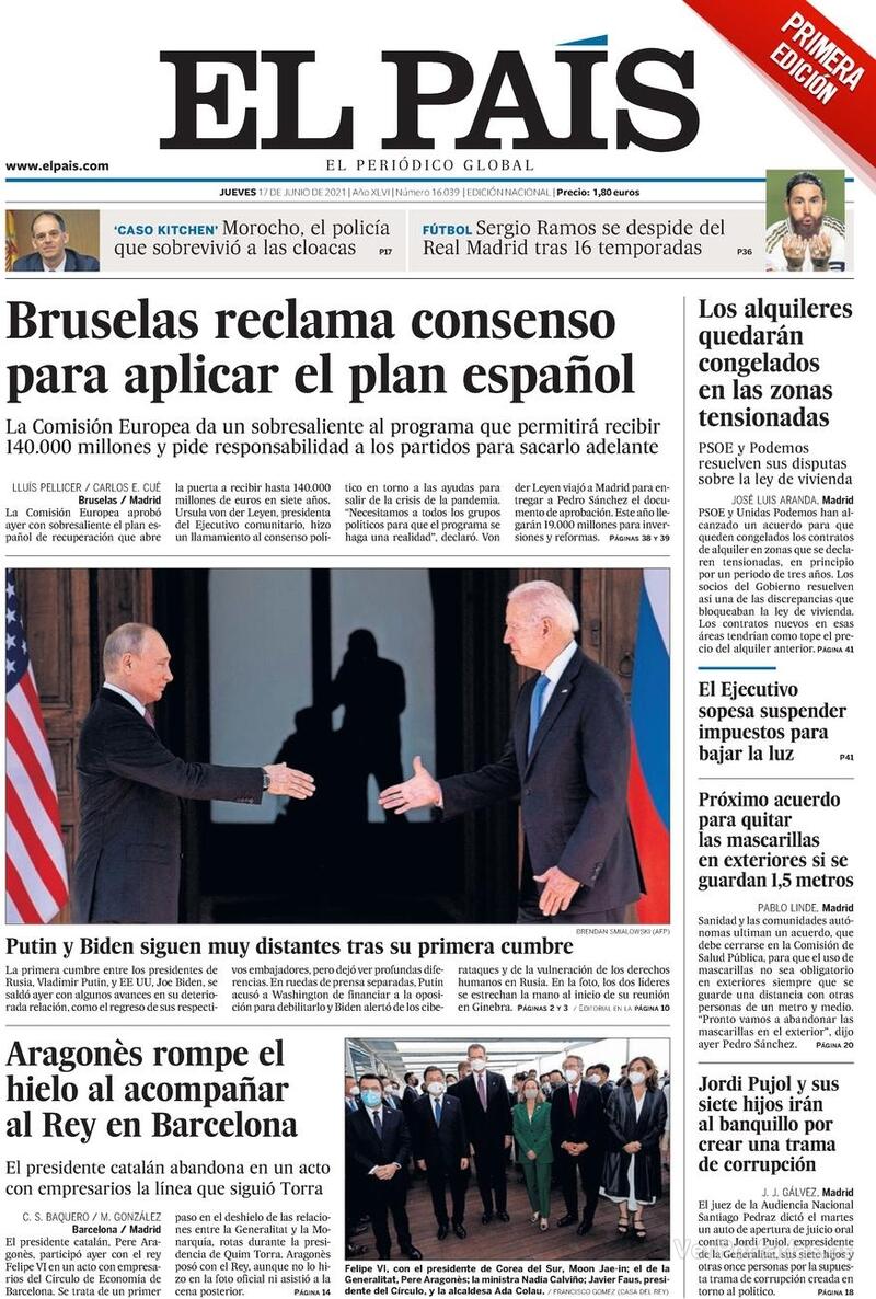 Portada El País 2021-06-18