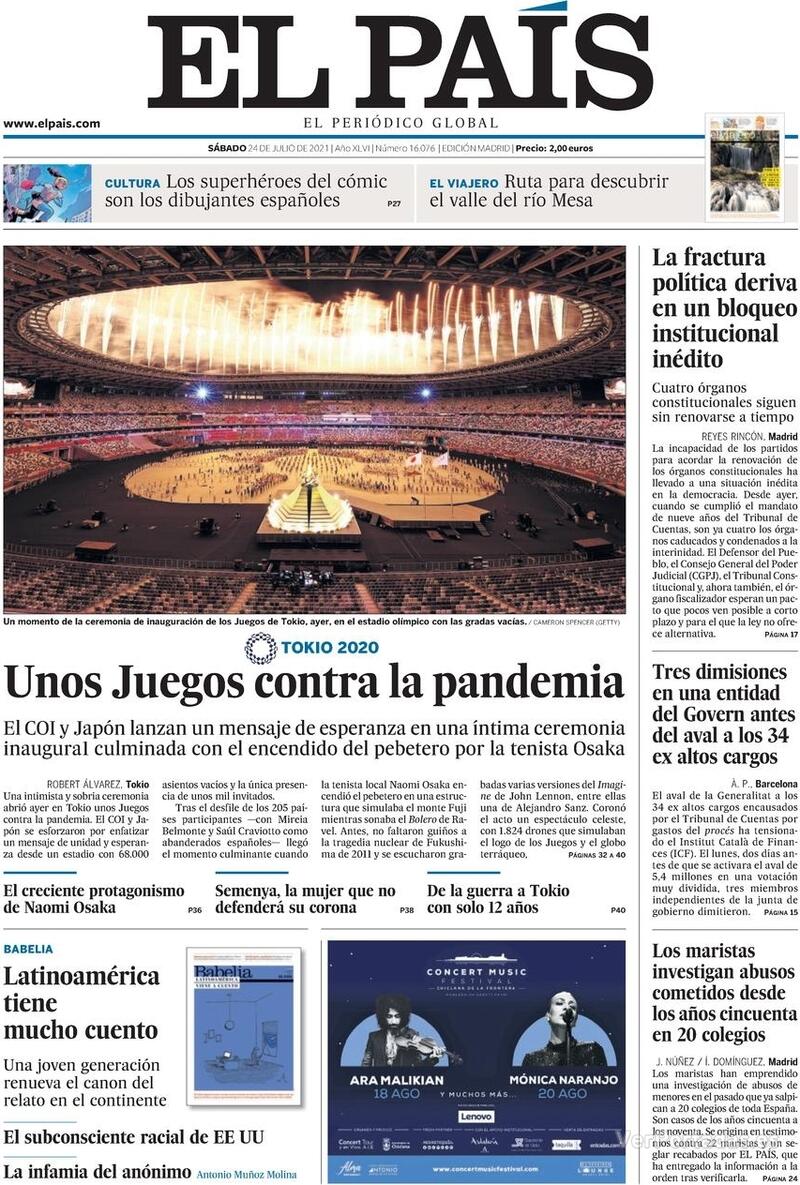 Portada El País 2021-07-25
