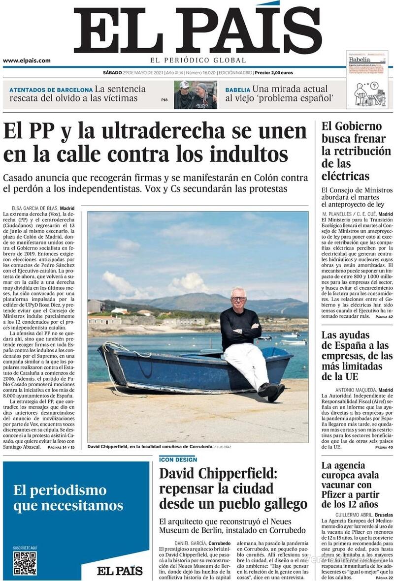 Portada El País 2021-05-30