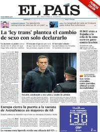 Portada El País 2021-02-03