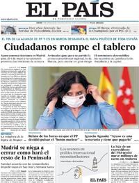 Portada El País 2021-03-11
