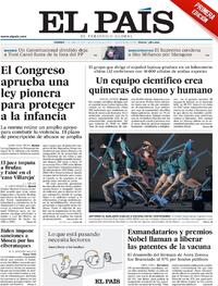 Portada El País 2021-04-16