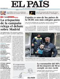 Portada El País 2021-04-29