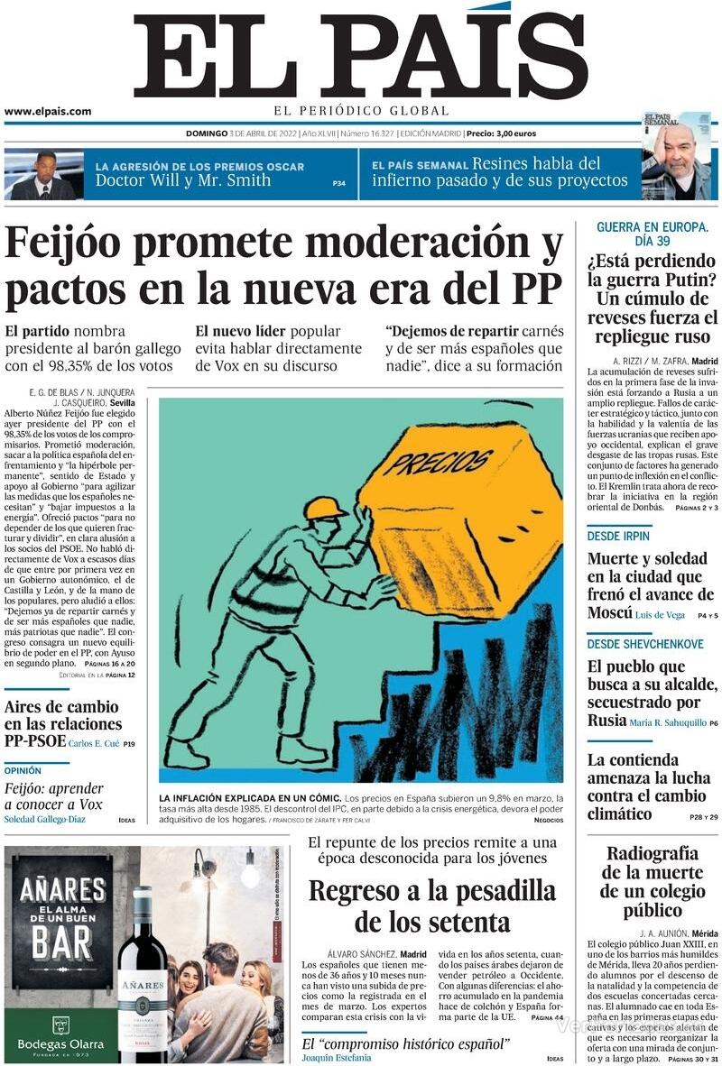 Portada El País 2022-04-04