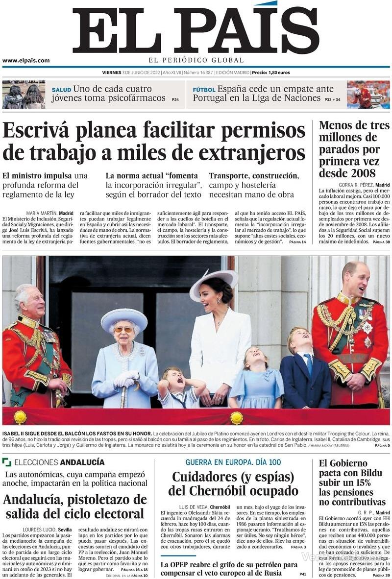 Portada El País 2022-06-04
