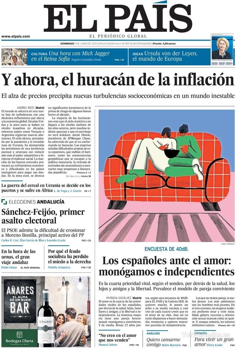 Portada El País 2022-06-06