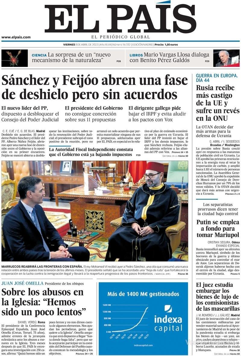 Portada El País 2022-04-09