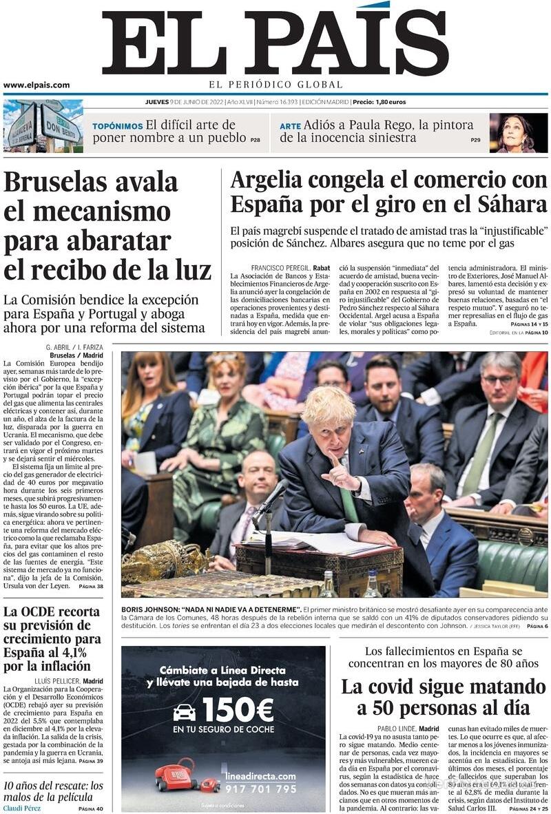 Portada El País 2022-06-10