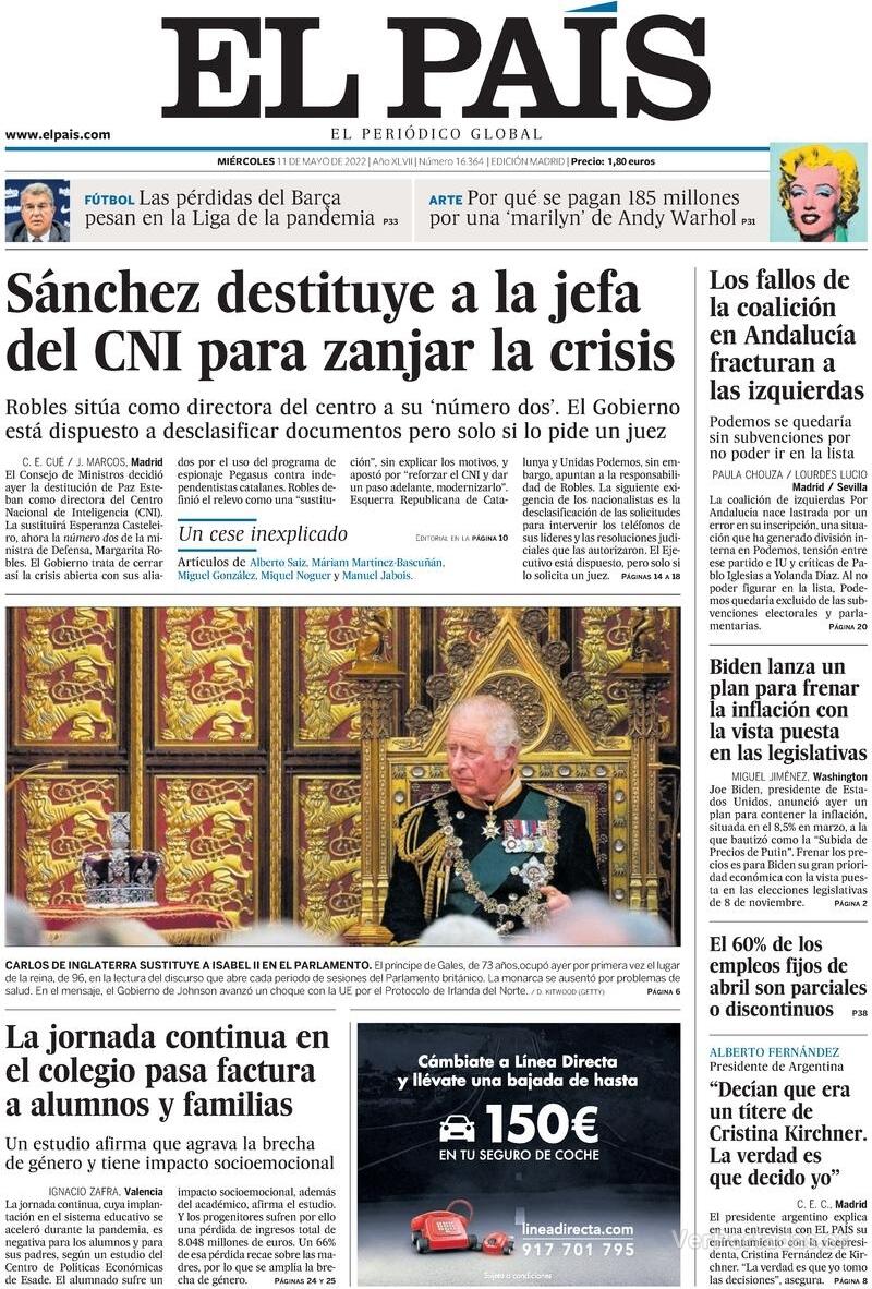 Portada El País 2022-05-12