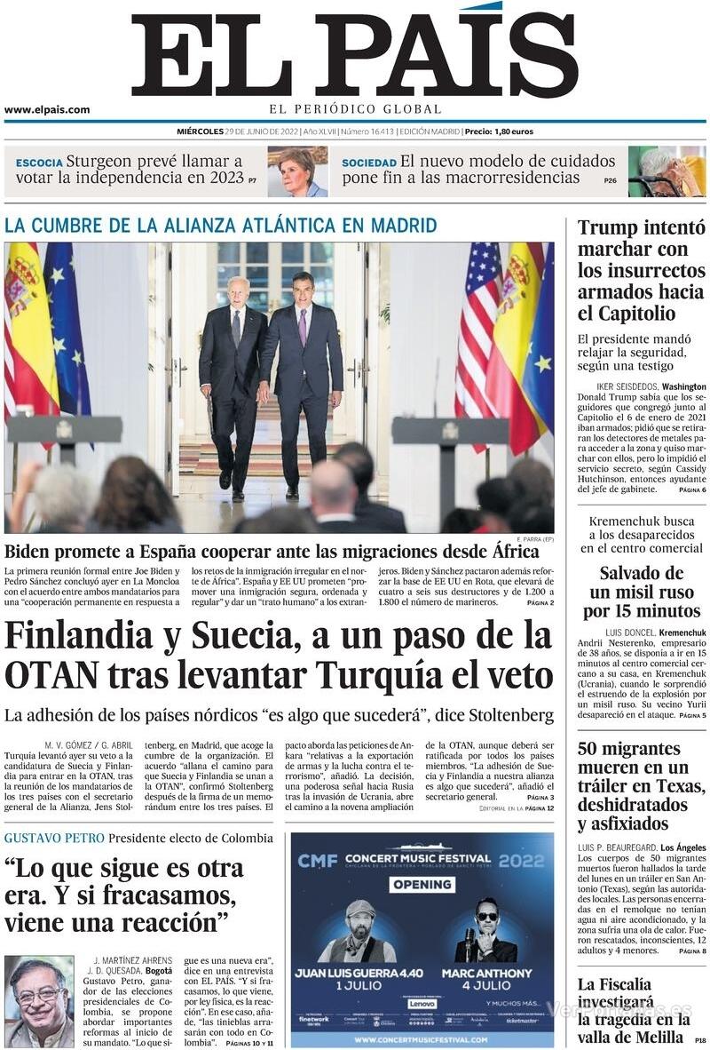 Portada El País 2022-06-30