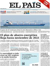 Portada El País 2022-08-02