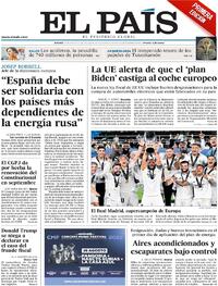 Portada El País 2022-08-11