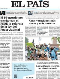 Portada El País 2022-08-16
