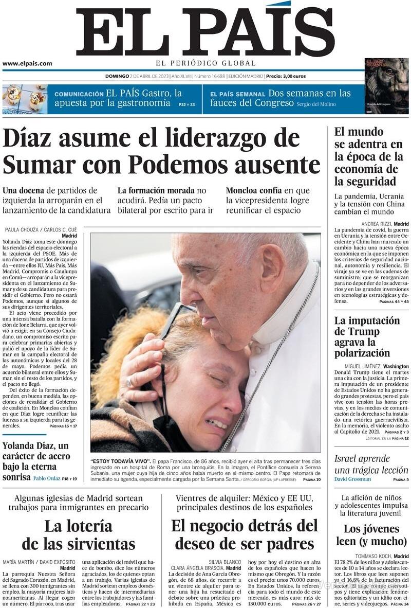 Portada El País 2023-04-03