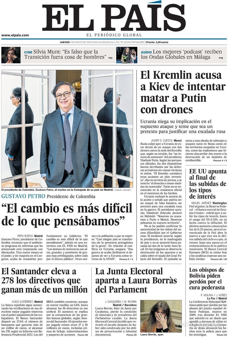 Portada El País 2023-05-05