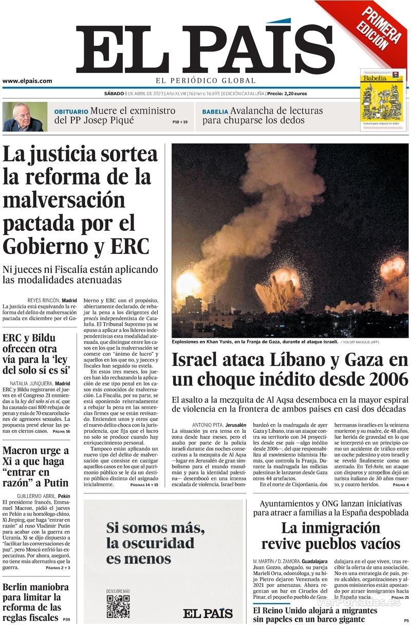 Portada El País 2023-04-09