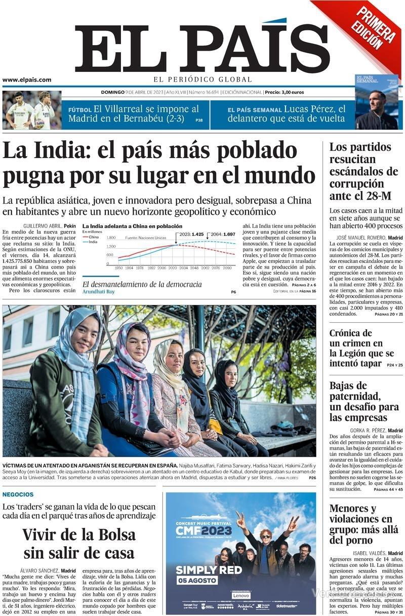 Portada El País 2023-04-10