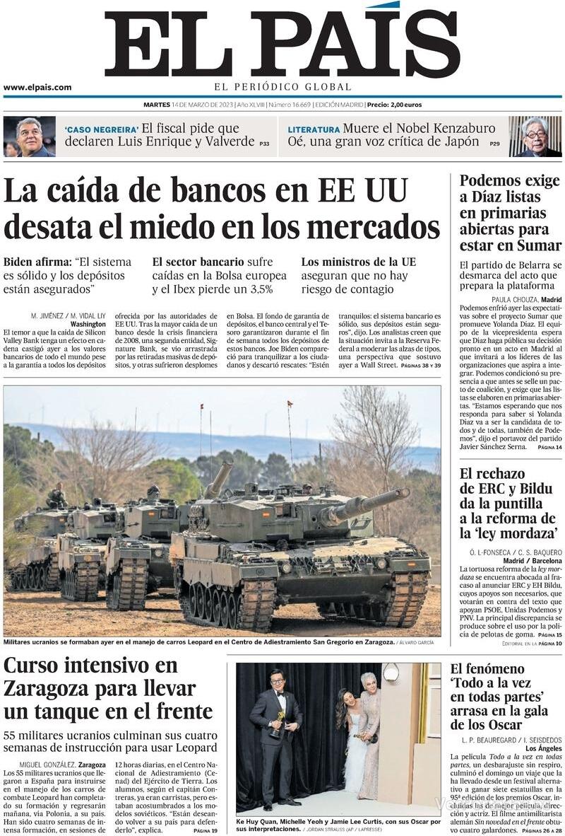 Portada El País 2023-03-15